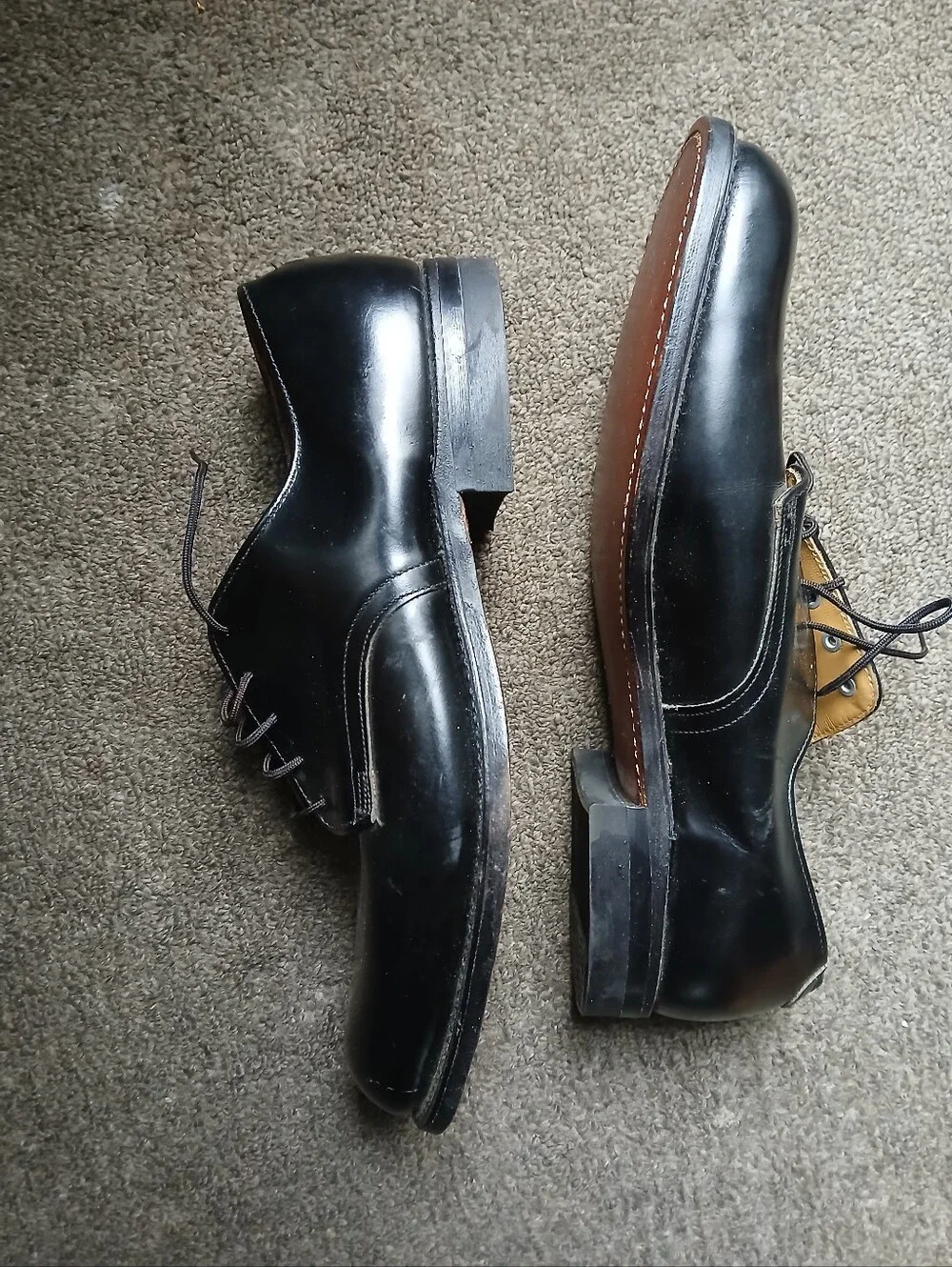 Vulcan Men's Black Lace-Up Dress Shoes Size 9.5 See Photos Please.